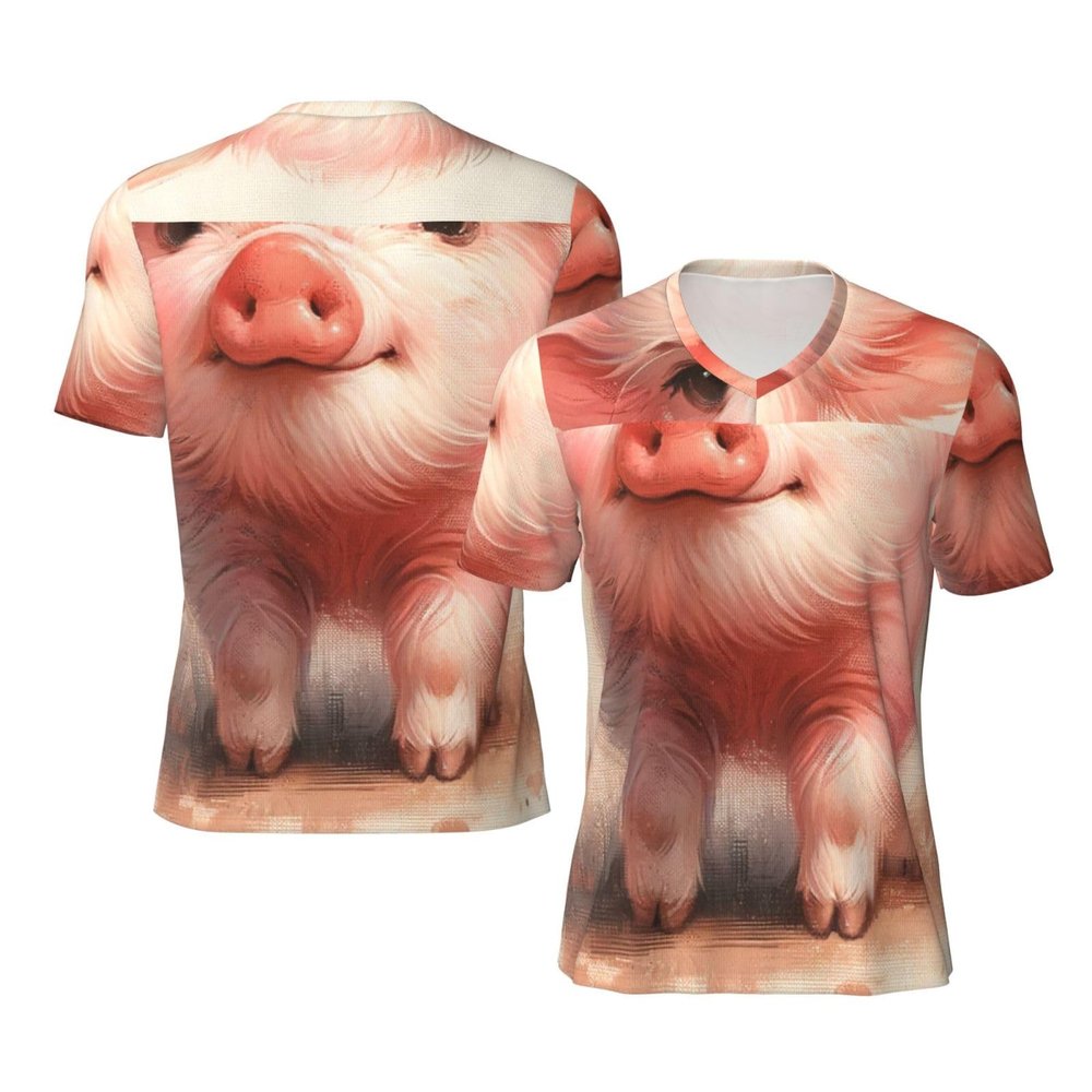 Stylish Athletic Sports Jersey Sweet-Little-Piggy-Chomping Men's Rugby Jersey Small Black