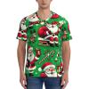 Stylish Athletic Sports Jersey Christmas-Santa-Claus-Deer Men's Rugby Jersey 4X-Large Black view 2
