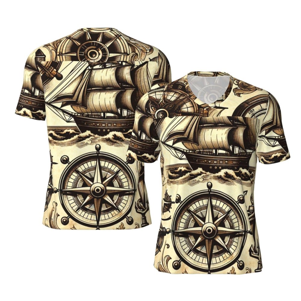 Stylish Athletic Sports Jersey Vintage-Ship-Wheels Men's Rugby Jersey Xx-Large Black