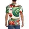 Stylish Athletic Sports Jersey Snails-Mushrooms-Pattern Men's Rugby Jersey 4X-Large Black view 4