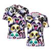 Stylish Athletic Sports Jersey Colorful-Panda-Joy Men's Rugby Jersey 4X-Large