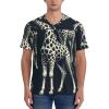 Stylish Athletic Sports Jersey Grey-Realistic-Giraffes Men's Rugby Jersey 4X-Large view 2