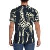 Stylish Athletic Sports Jersey Grey-Realistic-Giraffes Men's Rugby Jersey 4X-Large view 4