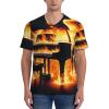 Stylish Athletic Sports Jersey Piano-Wildness-Fire Men's Rugby Jersey X-Large Black view 4
