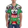 Stylish Athletic Sports Jersey Christmas-Siberian-Huskies-Snowflakes Men's Rugby Jersey 3X-Large Black view 4