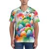 Stylish Athletic Sports Jersey Easter-Rabbit-Eggs-Painting Men's Rugby Jersey X-Large Black view 2