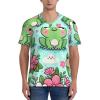 Stylish Athletic Sports Jersey Kawaii-Frog-Flowers Men's Rugby Jersey Small view 2