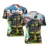 Stylish Athletic Sports Jersey Easter-Rabbit-Firefighter-Eggs Men's Rugby Jersey Large Black
