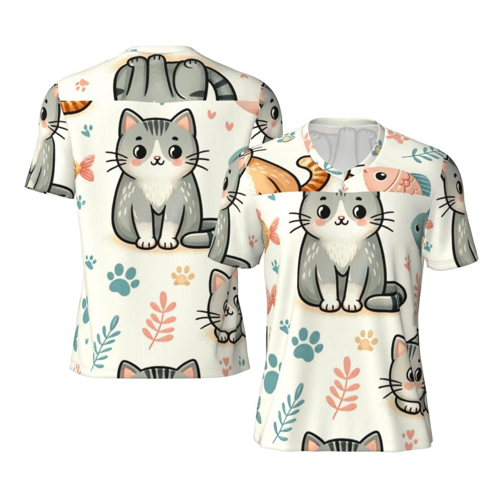 Stylish Athletic Sports Jersey Small-Fish-Cat Men's Rugby Jersey Xx-Large Black