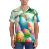 Stylish Athletic Sports Jersey Watercolor-Easter-Rabbit-Eggs Men's Rugby Jersey Large Black view 2
