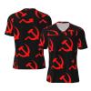 Stylish Athletic Sports Jersey Eed-Hammer-and-Sickle Men's Rugby Jersey Medium Black