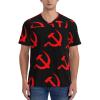 Stylish Athletic Sports Jersey Eed-Hammer-and-Sickle Men's Rugby Jersey Medium Black view 2