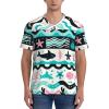 Stylish Athletic Sports Jersey Sea-Bohemia-Style Men's Rugby Jersey 3X-Large Black view 3