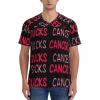 Stylish Athletic Sports Jersey Cancer-Sucks-Breast-Awareness Men's Rugby Jersey Medium Black view 2
