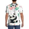 Stylish Athletic Sports Jersey Pandas-Balloons-Hearts Men's Rugby Jersey 4X-Large Black view 4