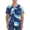 Stylish Athletic Sports Jersey Cute-Narwhal-Blue-Shining Men's Rugby Jersey 4X-Large view 2