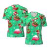 Stylish Athletic Sports Jersey Christmas-Flamingos-Snowflakes Men's Rugby Jersey Xx-Large view 1