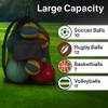 Handy Laundry Mesh Ball Bag 30x40 In - Up to 15 Balls, Large Capacity Sports Equipment Sack with Adjustable Shoulder Strap & Drawstring Closure - Durable Mesh for Soccer, Basketball & More (Black) view 3