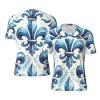 Stylish Athletic Sports Jersey Watercolor-Blue-Fleur-De-Lis Men's Rugby Jersey Large view 1