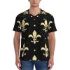 Stylish Athletic Sports Jersey Fleur-De-Lis-Gold Men's Rugby Jersey Xx-Large view 2