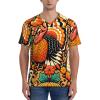 Stylish Athletic Sports Jersey Turkey-Pumpkin-Orange-Thanksgiving Men's Rugby Jersey 3X-Large view 3
