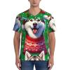 Stylish Athletic Sports Jersey Siberian-Huskies-Christmas Men's Rugby Jersey Medium Black view 4
