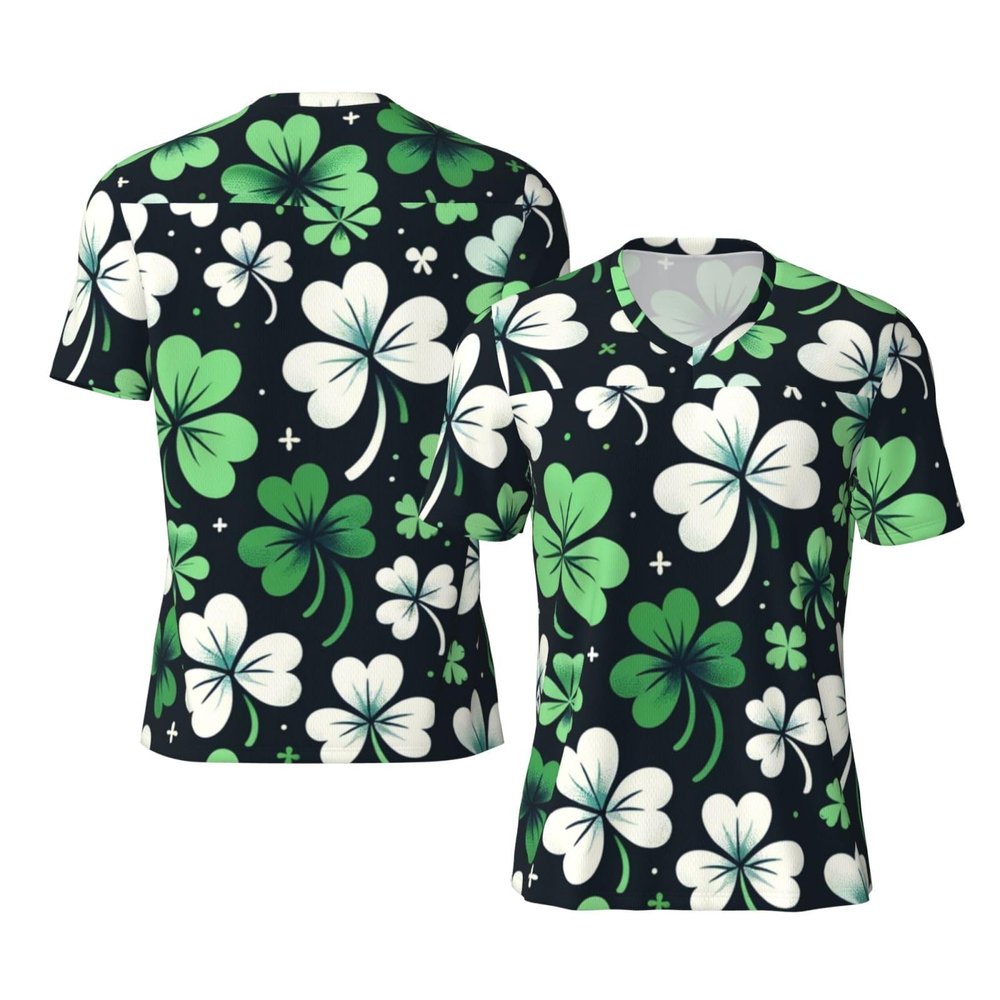 Stylish Athletic Sports Jersey St-Patricks-Shamrock Men's Rugby Jersey Medium