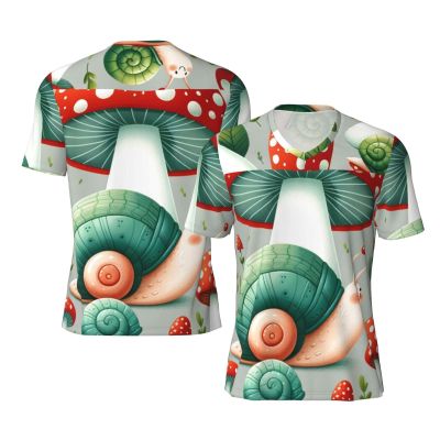 Stylish Athletic Sports Jersey Mushrooms-Small-Cute-Snails Men's Rugby Jersey X-Large Black