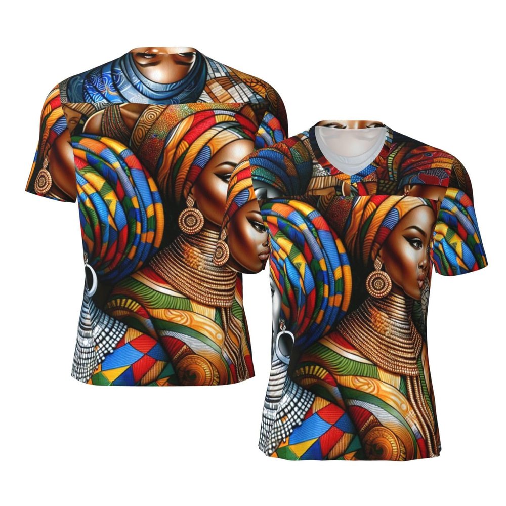 Stylish Athletic Sports Jersey Traditional-Africa-Black-Women Men's Rugby Jersey X-Large