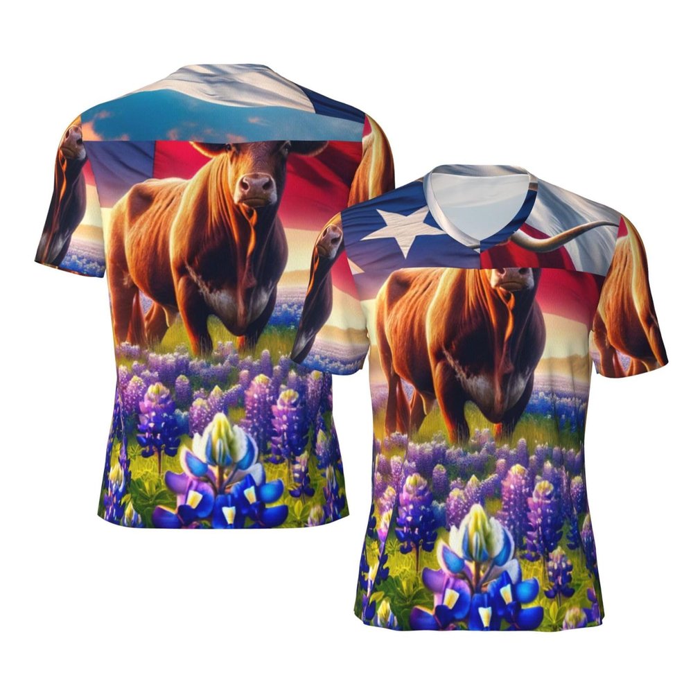 Stylish Athletic Sports Jersey Texas-Bluebonnets Men's Rugby Jersey Small Black