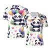 Stylish Athletic Sports Jersey Cute-Pandas-Balloons-Hearts Men's Rugby Jersey 3X-Large Black view 1
