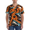 Stylish Athletic Sports Jersey Hipster-Shark-Skull Men's Rugby Jersey Large view 2