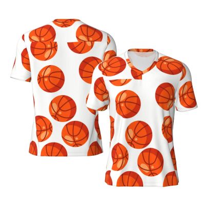Stylish Athletic Sports Jersey Cartoon-Basketball-Ball Men's Rugby Jersey Medium Black