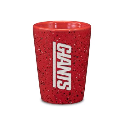 Rico Industries NFL Football New York Giants 2oz Ceramic Shot Glass for Fans, Laser Engraved In Team Color Single Shot Glass