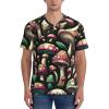 Stylish Athletic Sports Jersey Funny-Cute-Mushroom Men's Rugby Jersey Xx-Large Black view 2