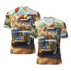 Stylish Athletic Sports Jersey Easter-Rabbit-Truck-Eggs Men's Rugby Jersey 3X-Large Black view 1