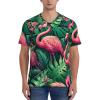 Stylish Athletic Sports Jersey Tropical-Summer-Flamingo-Floral Men's Rugby Jersey 4X-Large view 2