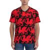 Stylish Athletic Sports Jersey Welsh-Dragon-Red-Black Men's Rugby Jersey Small view 2