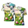Stylish Athletic Sports Jersey Easter-Eggs-Rabbit-Floral Men's Rugby Jersey 4X-Large Black view 1