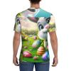 Stylish Athletic Sports Jersey Easter-Eggs-Rabbit-Floral Men's Rugby Jersey 4X-Large Black view 4