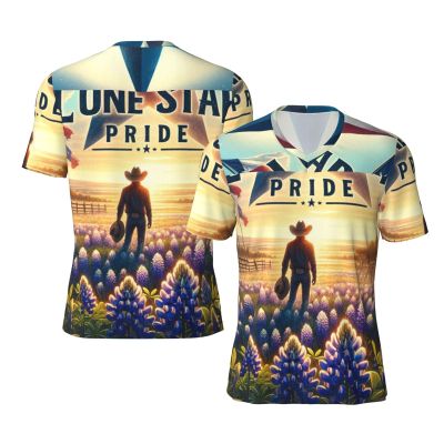 Stylish Athletic Sports Jersey Texas-Pride-Star Men's Rugby Jersey X-Large Black