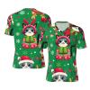 Stylish Athletic Sports Jersey Christmas-Cats-Santa-Hats Men's Rugby Jersey X-Large Black view 1