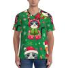 Stylish Athletic Sports Jersey Christmas-Cats-Santa-Hats Men's Rugby Jersey X-Large Black view 4
