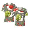 Stylish Athletic Sports Jersey Kawaii-Snails-Mushrooms Men's Rugby Jersey Medium Black view 1