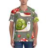 Stylish Athletic Sports Jersey Kawaii-Snails-Mushrooms Men's Rugby Jersey Medium Black view 4