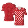 Stylish Athletic Sports Jersey Red-White-Polka-Dot Men's Rugby Jersey Small view 1