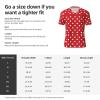 Stylish Athletic Sports Jersey Red-White-Polka-Dot Men's Rugby Jersey Small view 2
