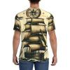 Stylish Athletic Sports Jersey Antique-Sailboats-Sea Men's Rugby Jersey X-Large Black view 4