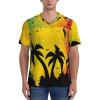 Stylish Athletic Sports Jersey Hawaii-Rasta-Jamaica Men's Rugby Jersey X-Large Black view 3