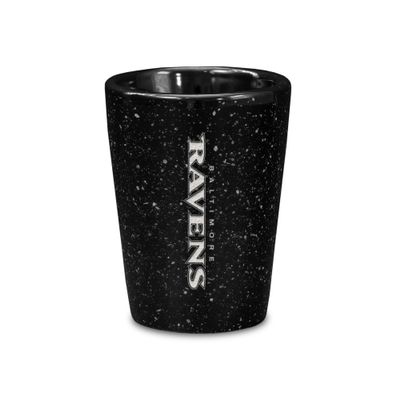 Rico Industries NFL Football Baltimore Ravens 2oz Ceramic Shot Glass for Fans, Laser Engraved In Team Color Single Shot Glass